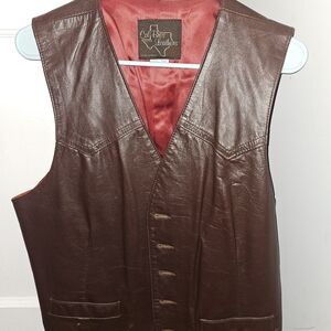 Leather Vest in Rich Brown